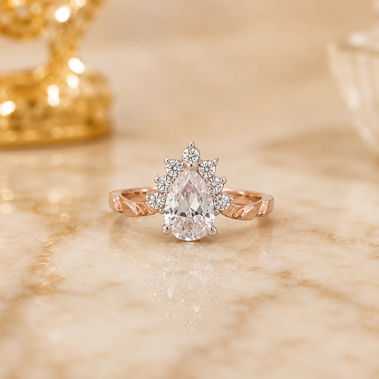 Pear Blossom Diamond Ring