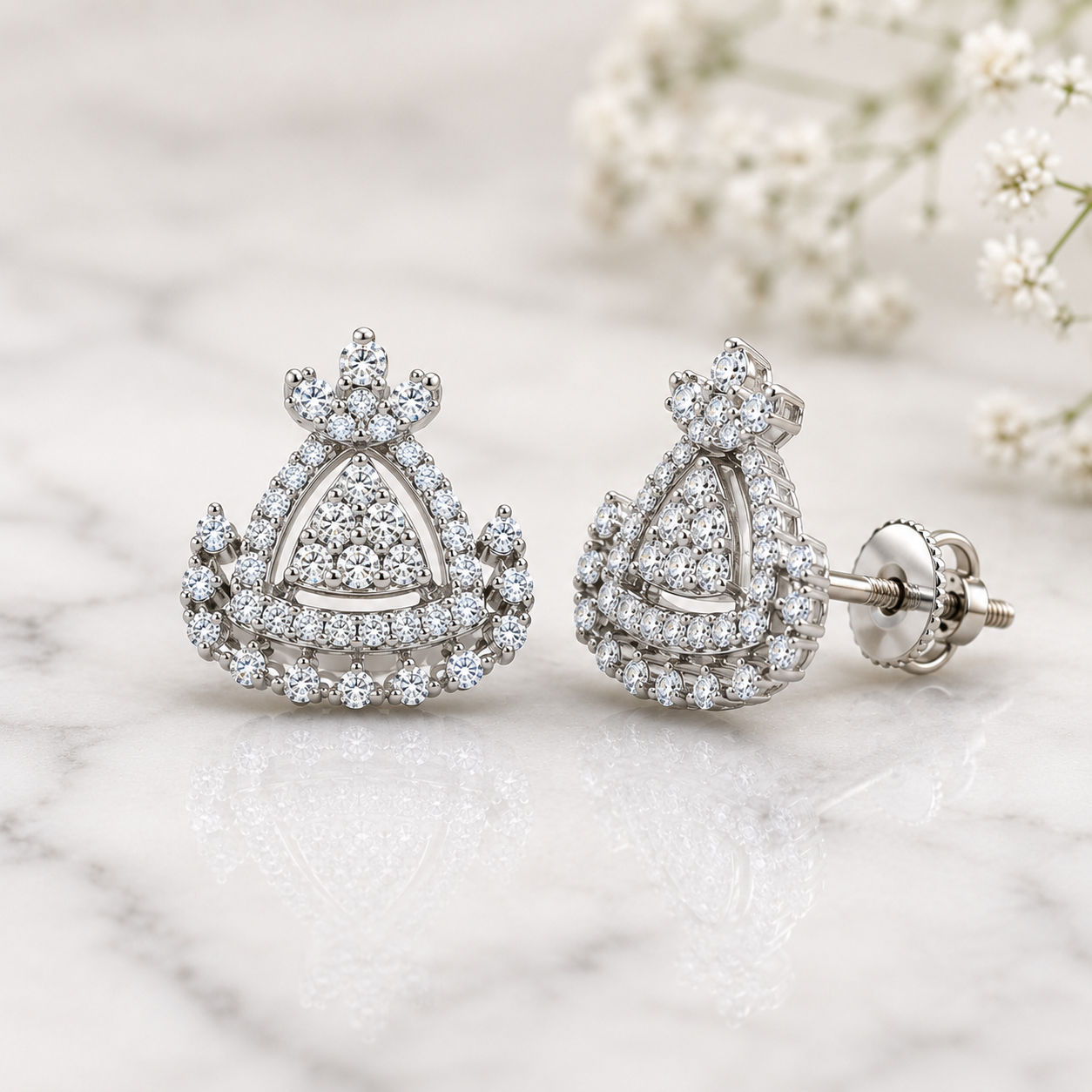 Princess Crown Crystal Earrings