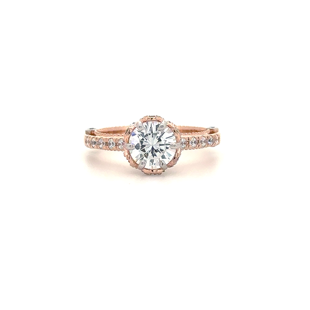 Radiant Halo Rose Gold Diamond Engagement Ring