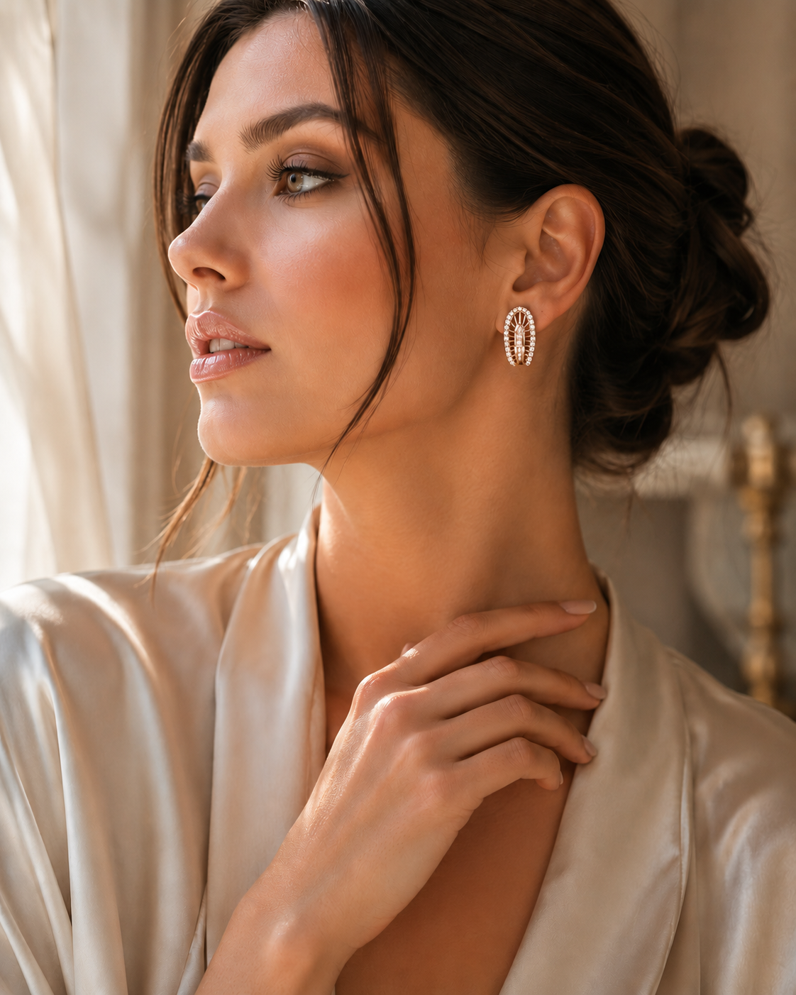 Radiant Oval Crystal Stud Earrings