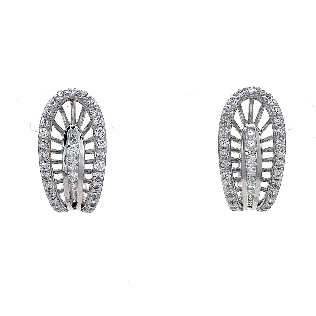 Radiant Oval Crystal Stud Earrings