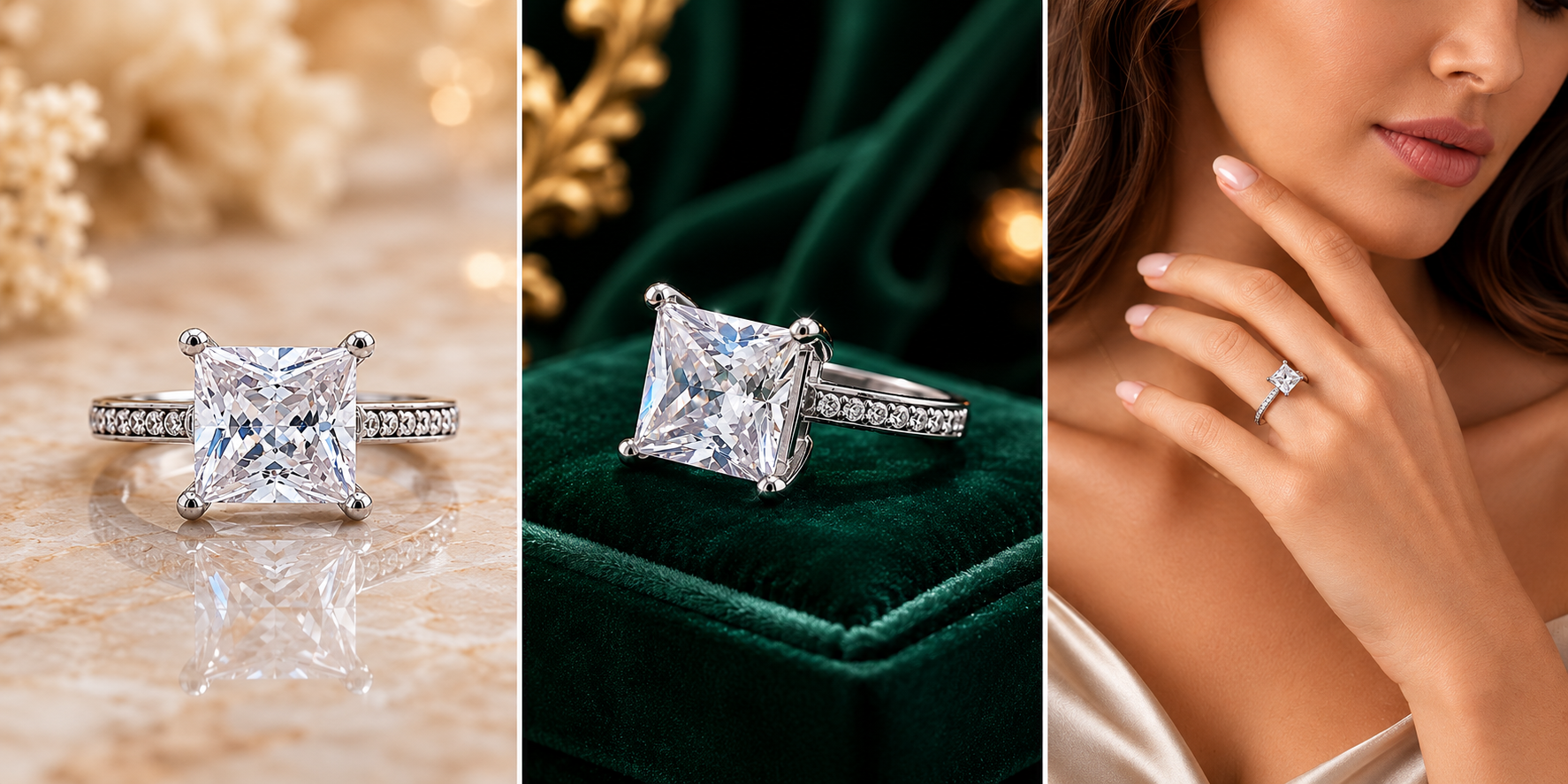 Radiant Princess Cut Diamond Ring