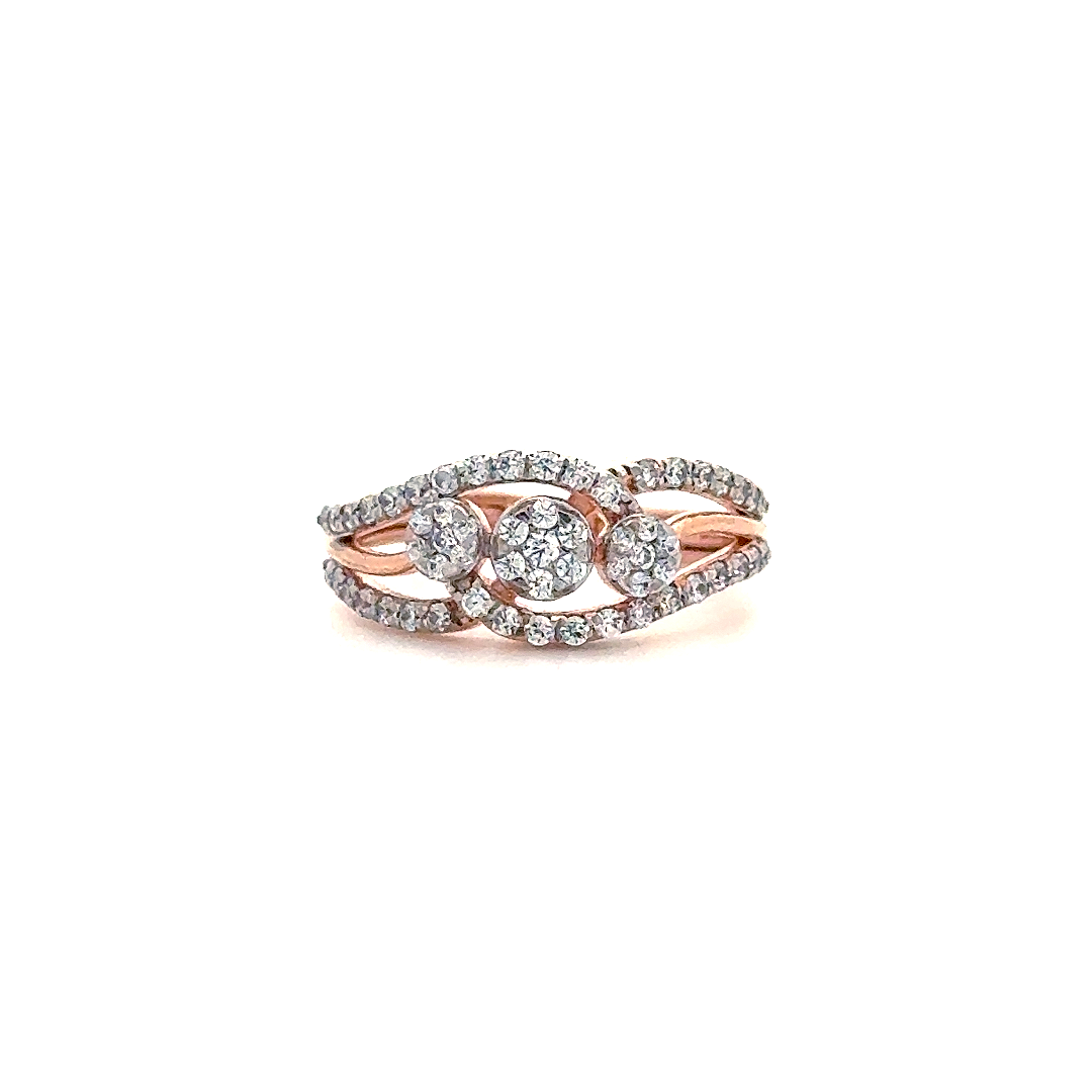 Rose Gold Triple Halo Diamond Ring