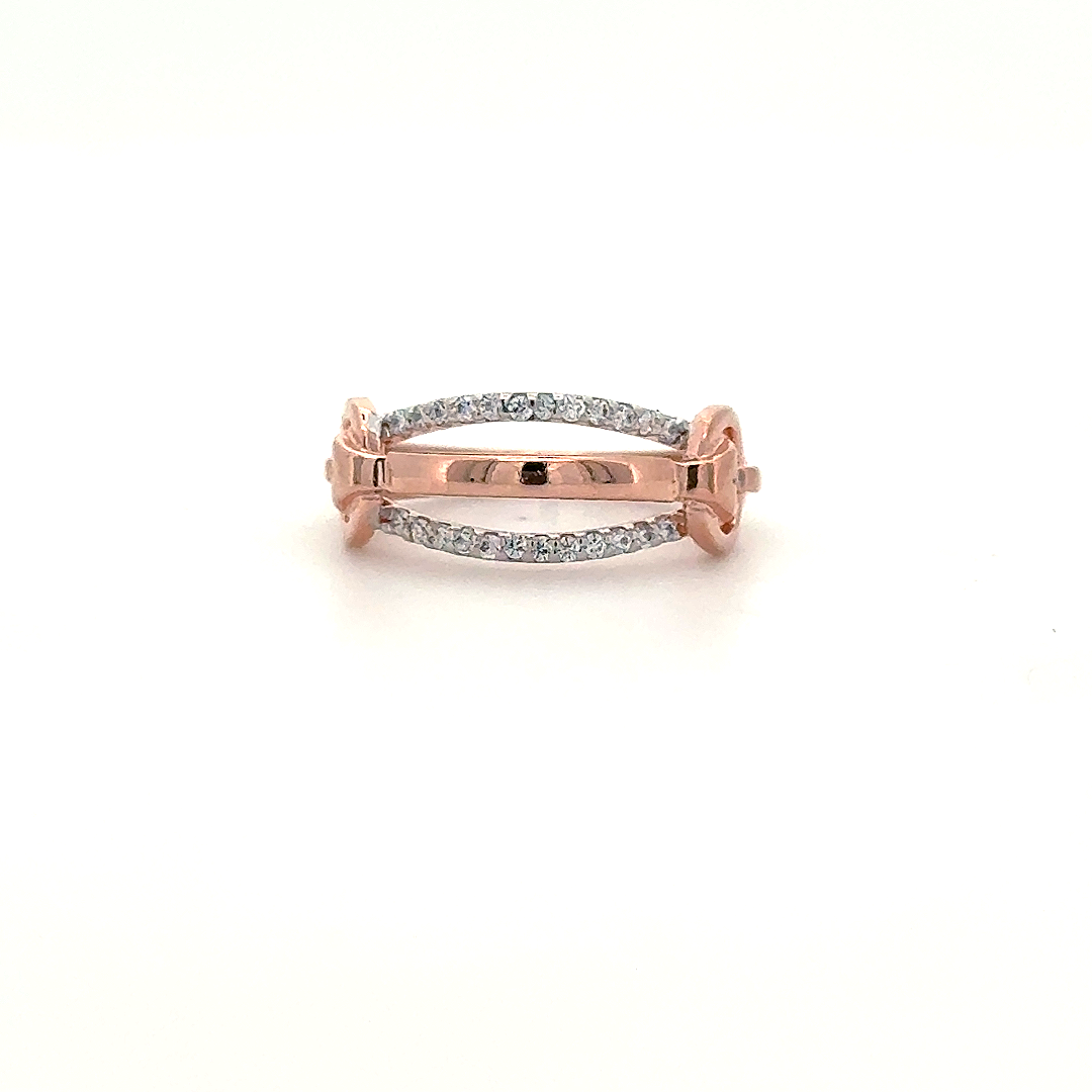 Rose Gold Twin Halo Diamond Ring
