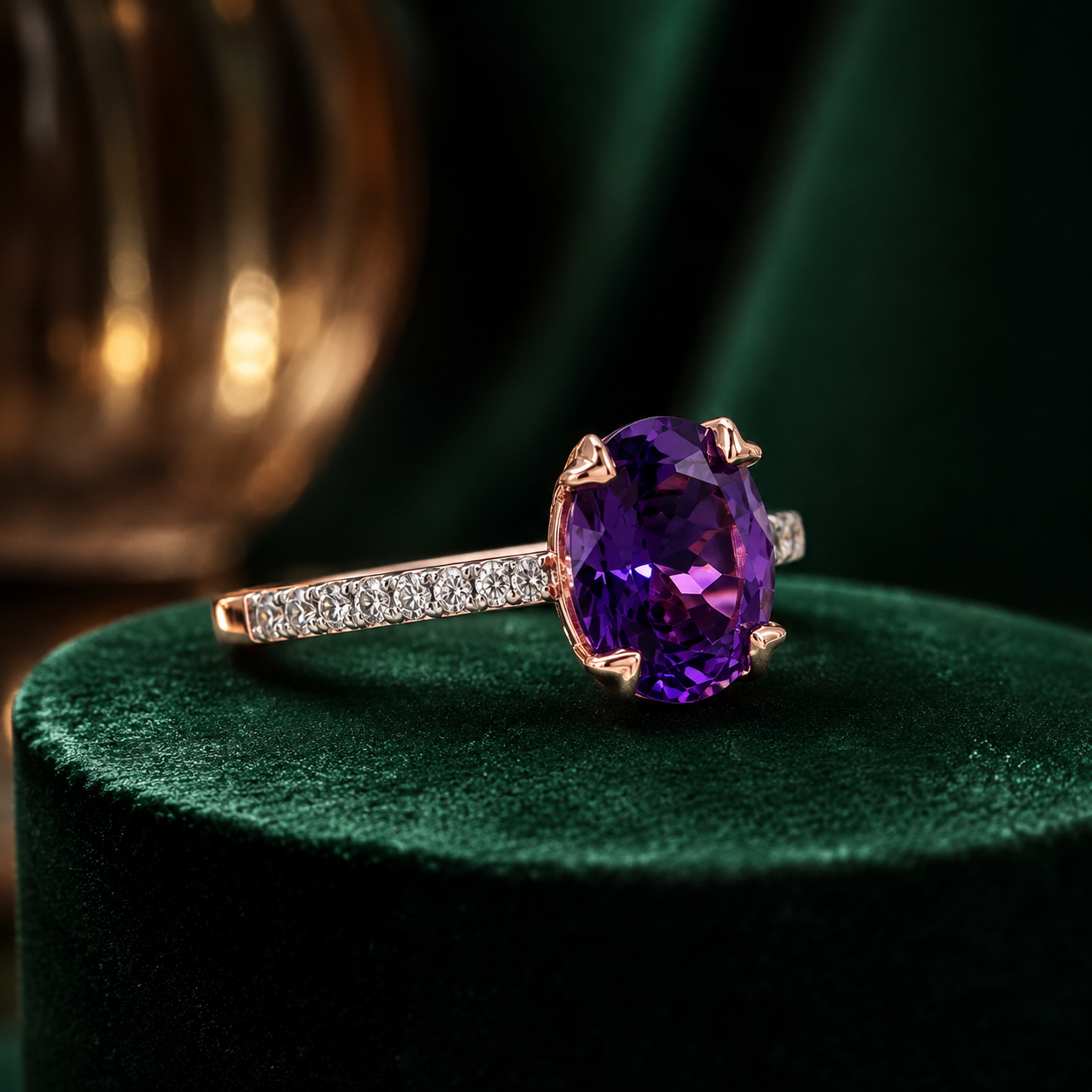 Royal Amethyst Diamond Ring