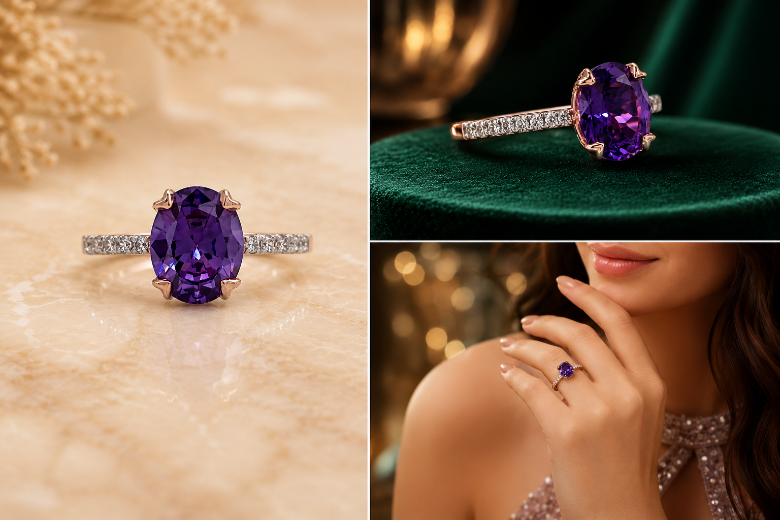 Royal Amethyst Diamond Ring