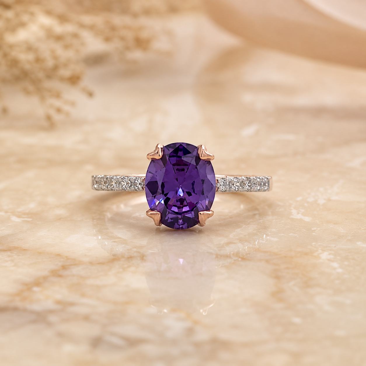 Royal Amethyst Diamond Ring