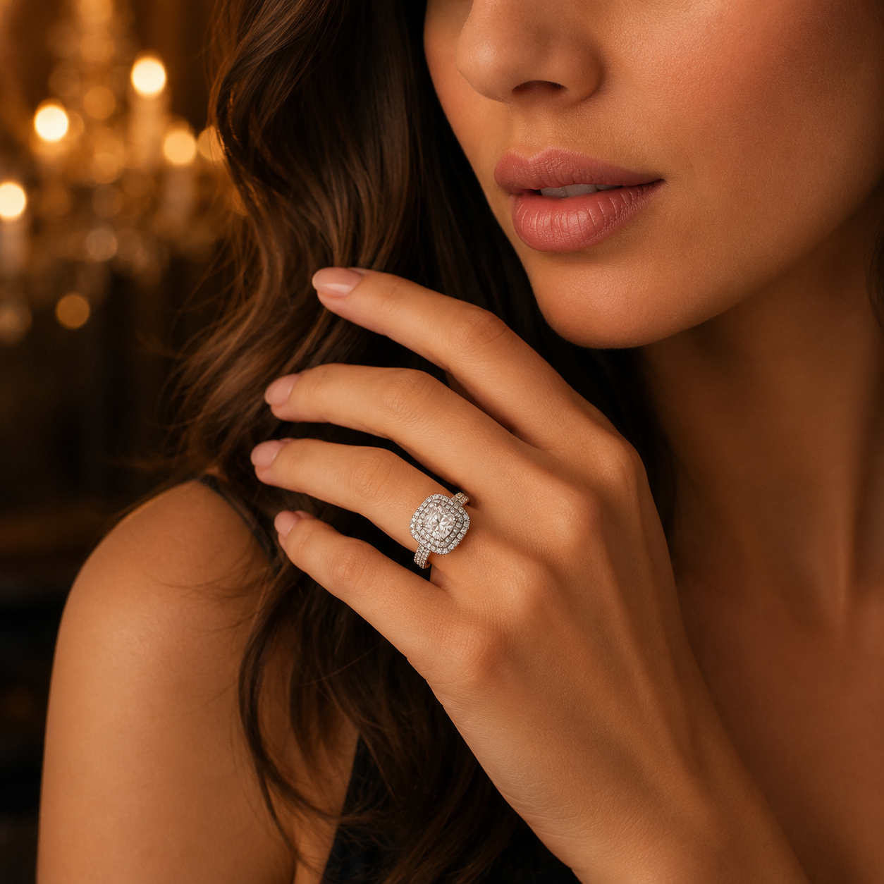 Royal Cushion Halo Diamond Ring
