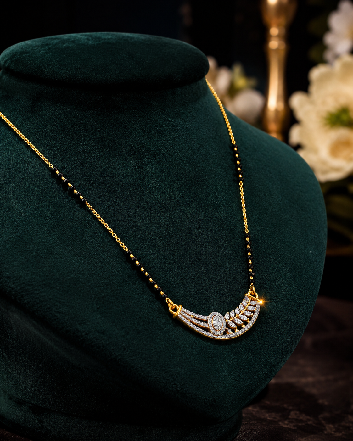 Royal Diamond Curve Mangalsutra Necklace