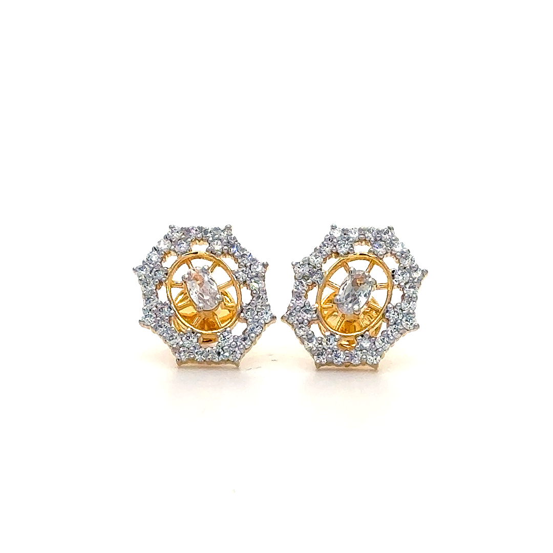 Royal Hexa Crystal Stud Earrings