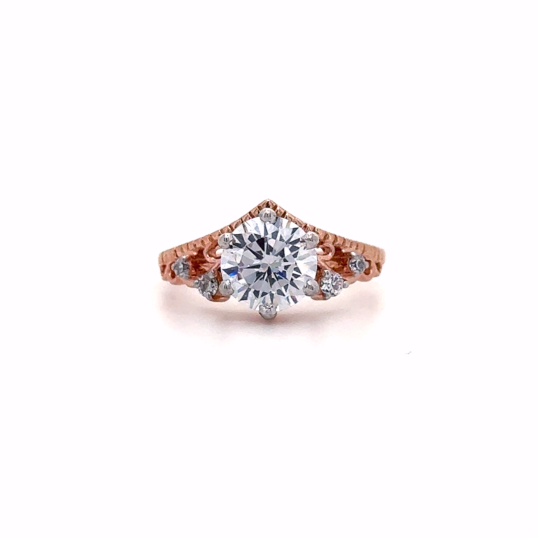 Royal Vintage Rose Gold Diamond Solitaire Ring