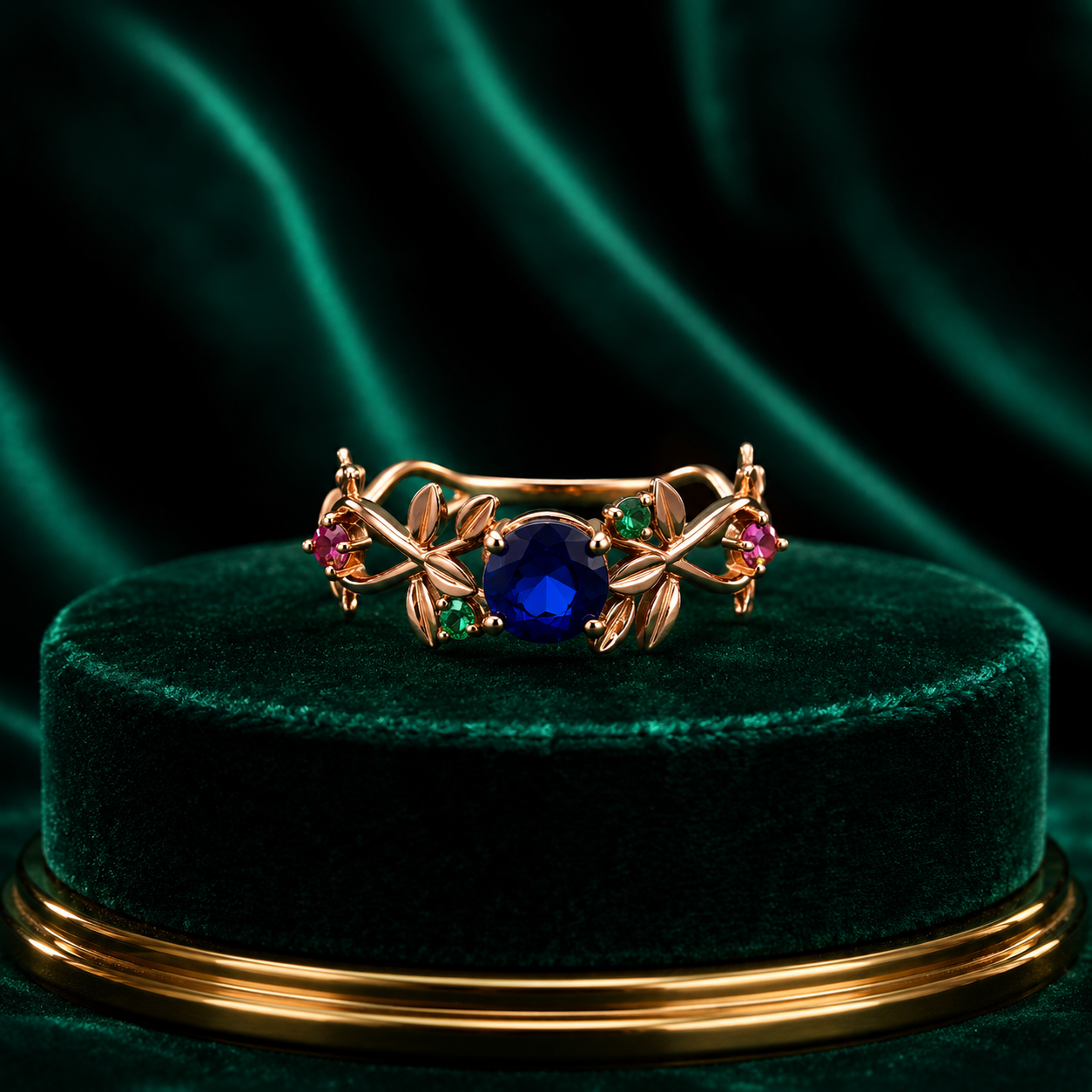 Royal Sapphire Vine Ring