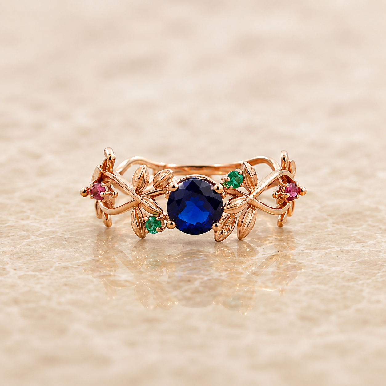Royal Sapphire Vine Ring
