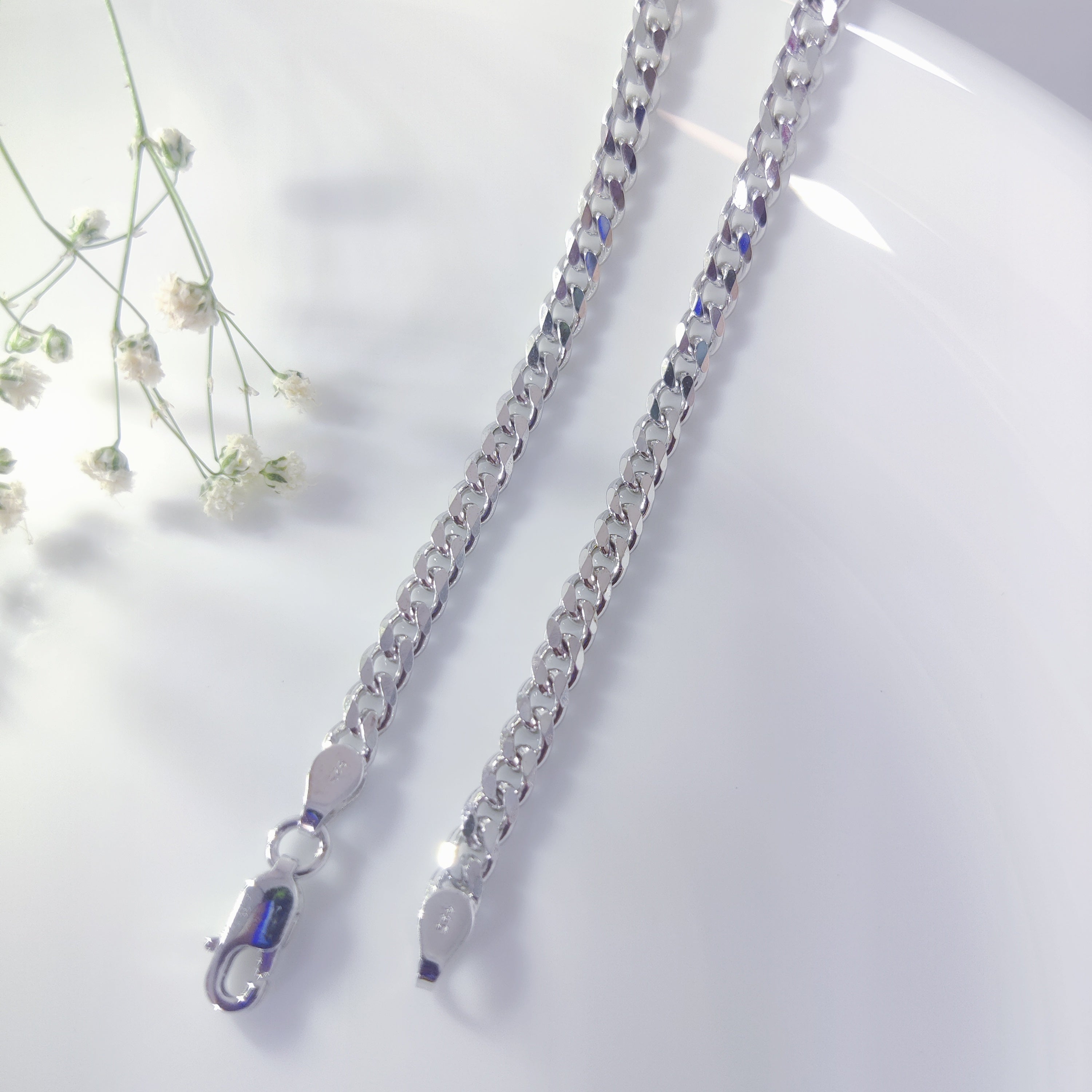 Classic Cuban Silver Chain for Men