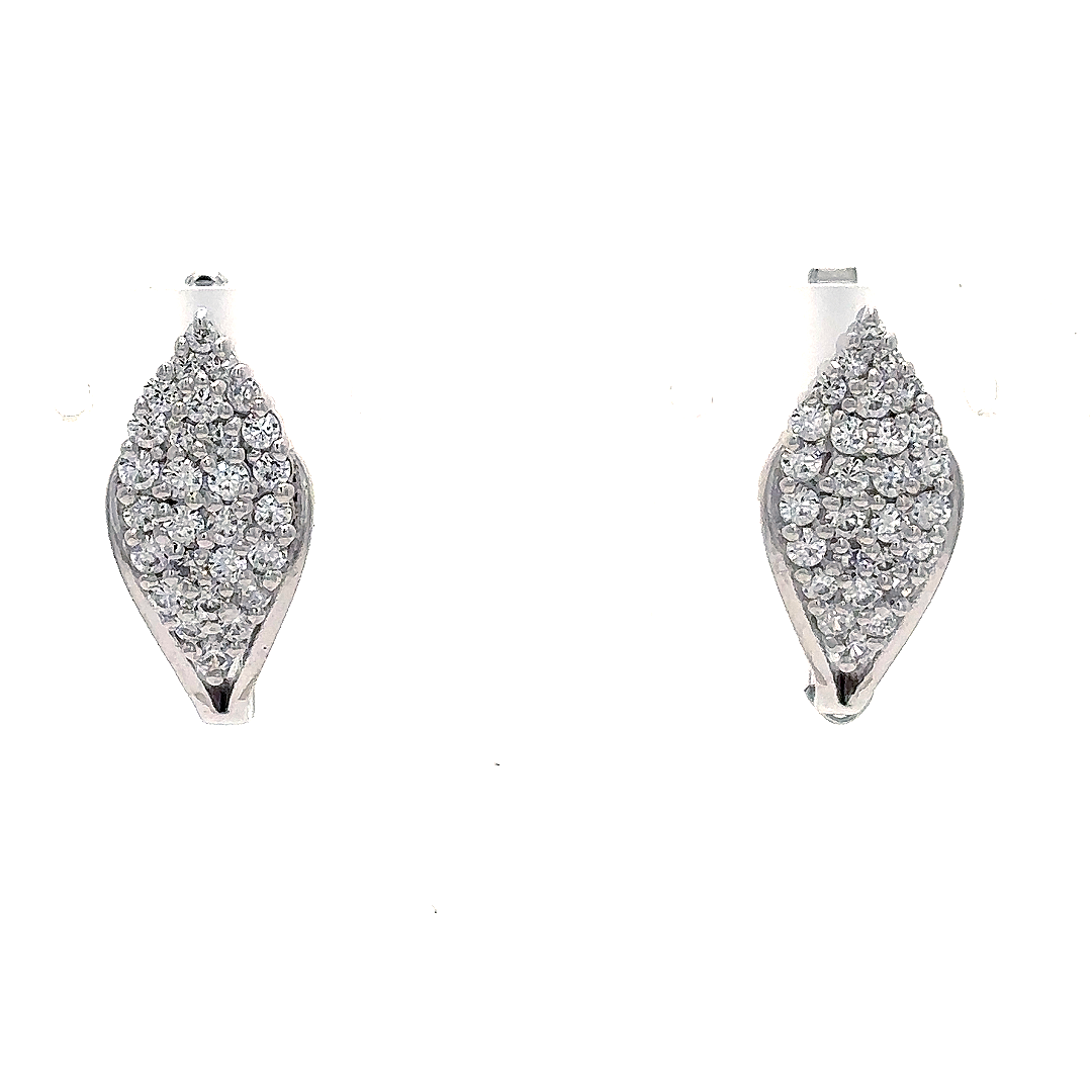 Sparkling Crystal Leaf Stud Earrings