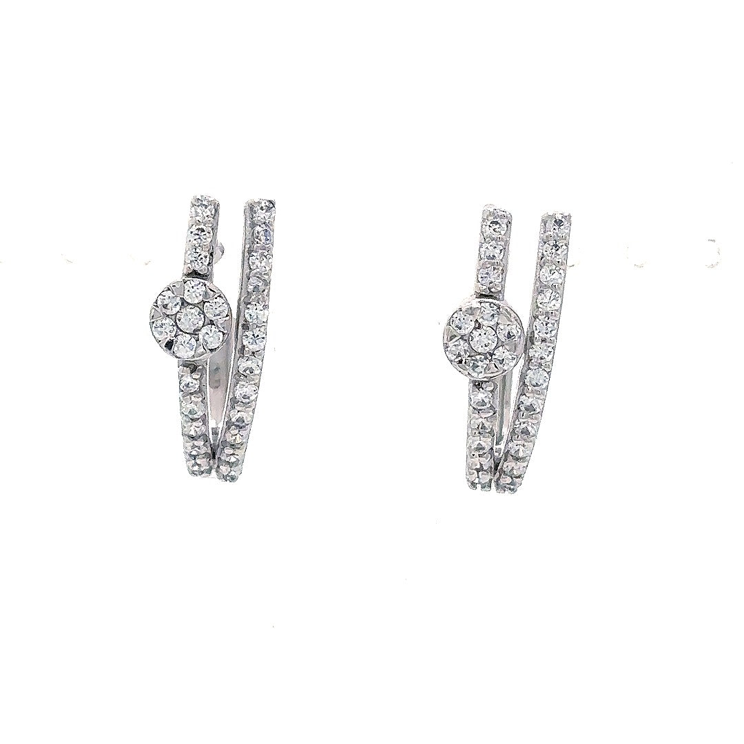 Sparkling Halo Ribbon Studs