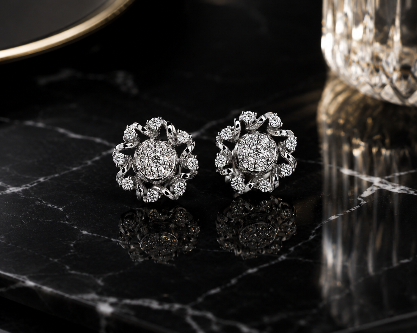 Moonvine Crystal Stud Earrings