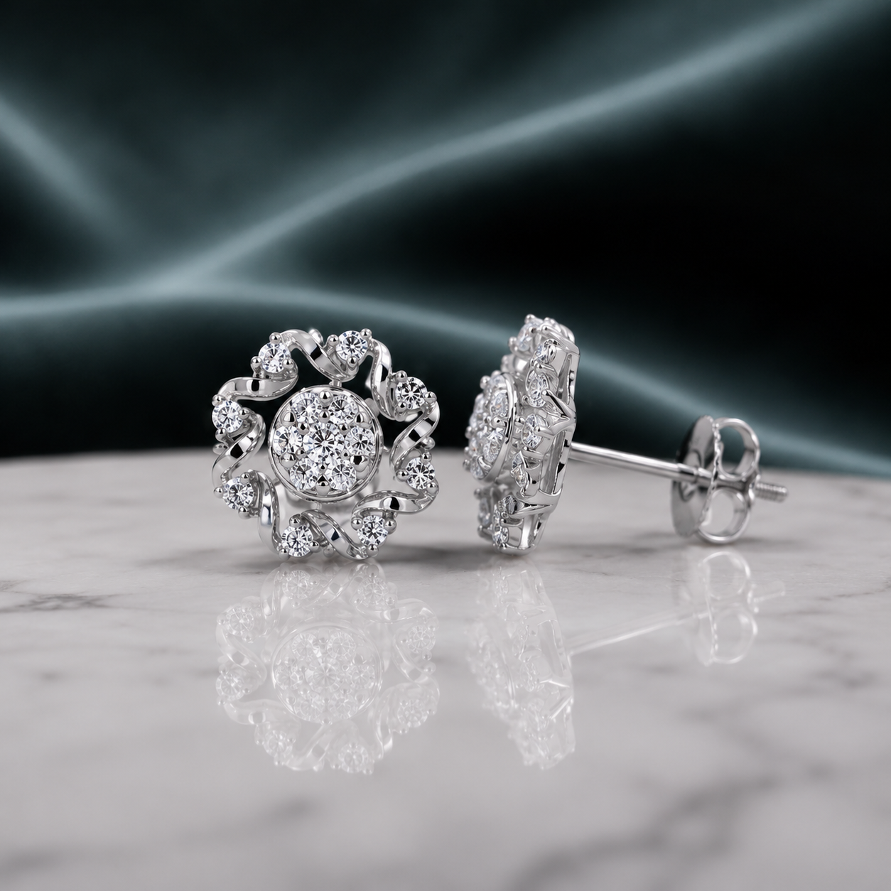 Moonvine Crystal Stud Earrings