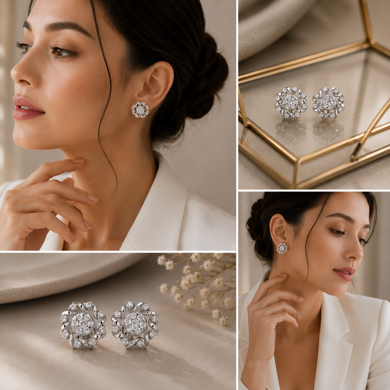 Moonvine Crystal Stud Earrings