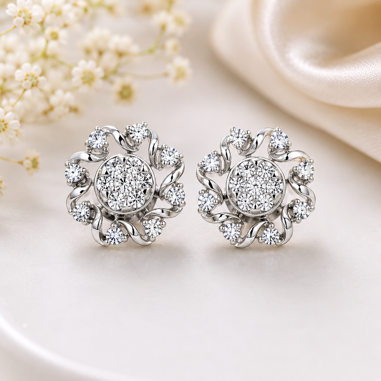 Moonvine Crystal Stud Earrings