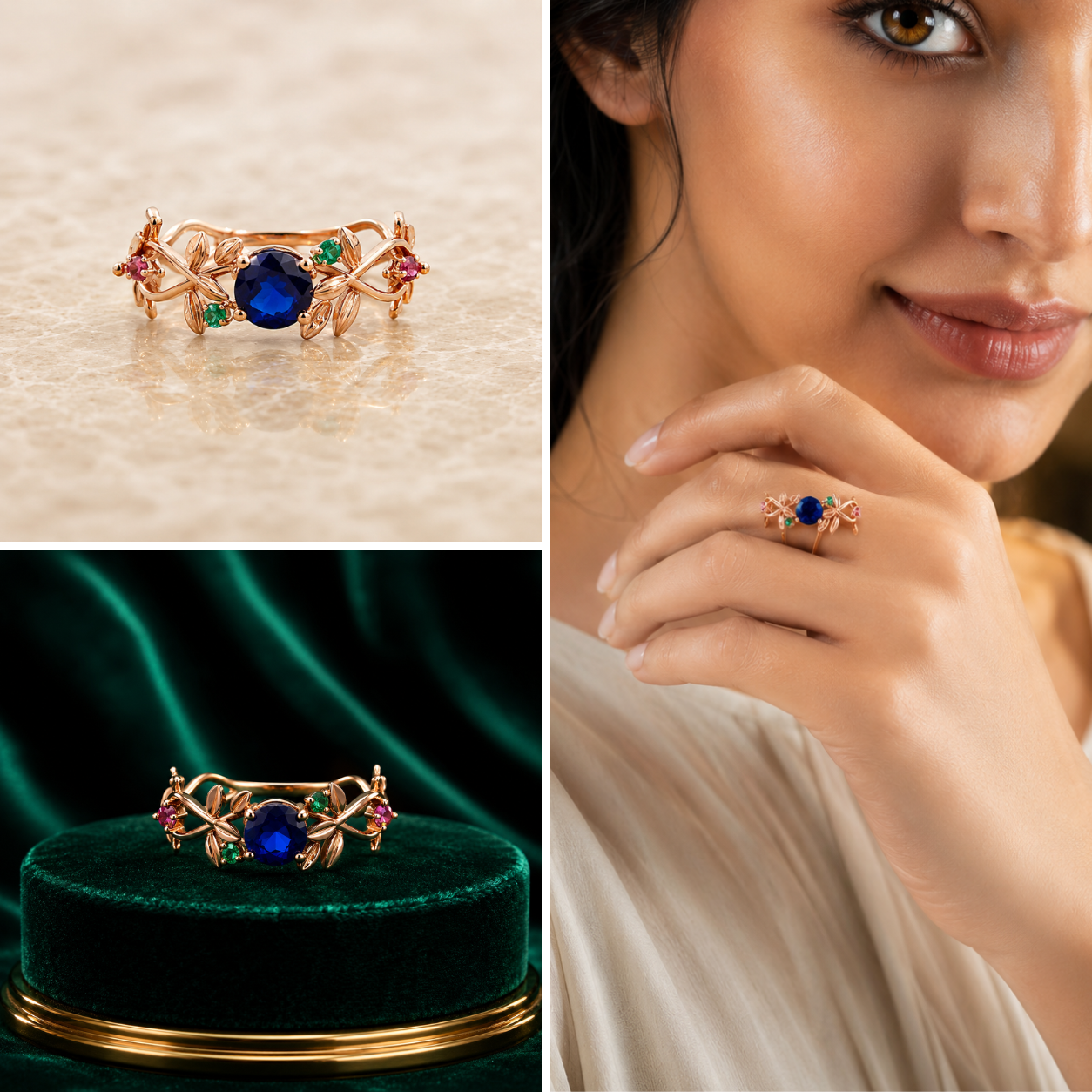 Royal Sapphire Vine Ring