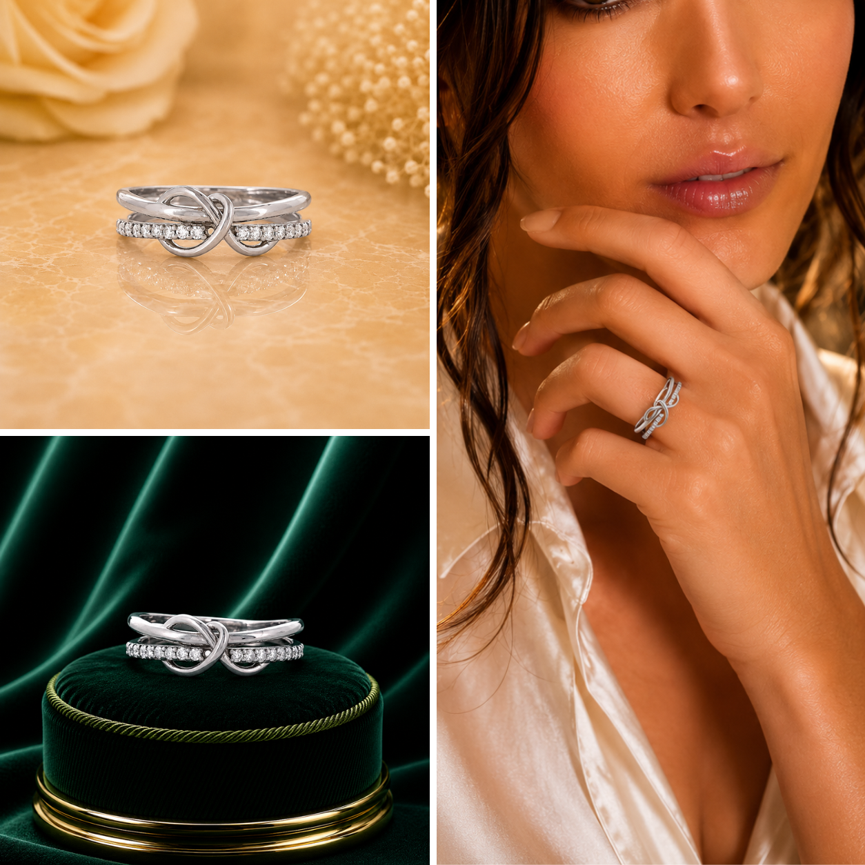 Infinity Knot Diamond Ring