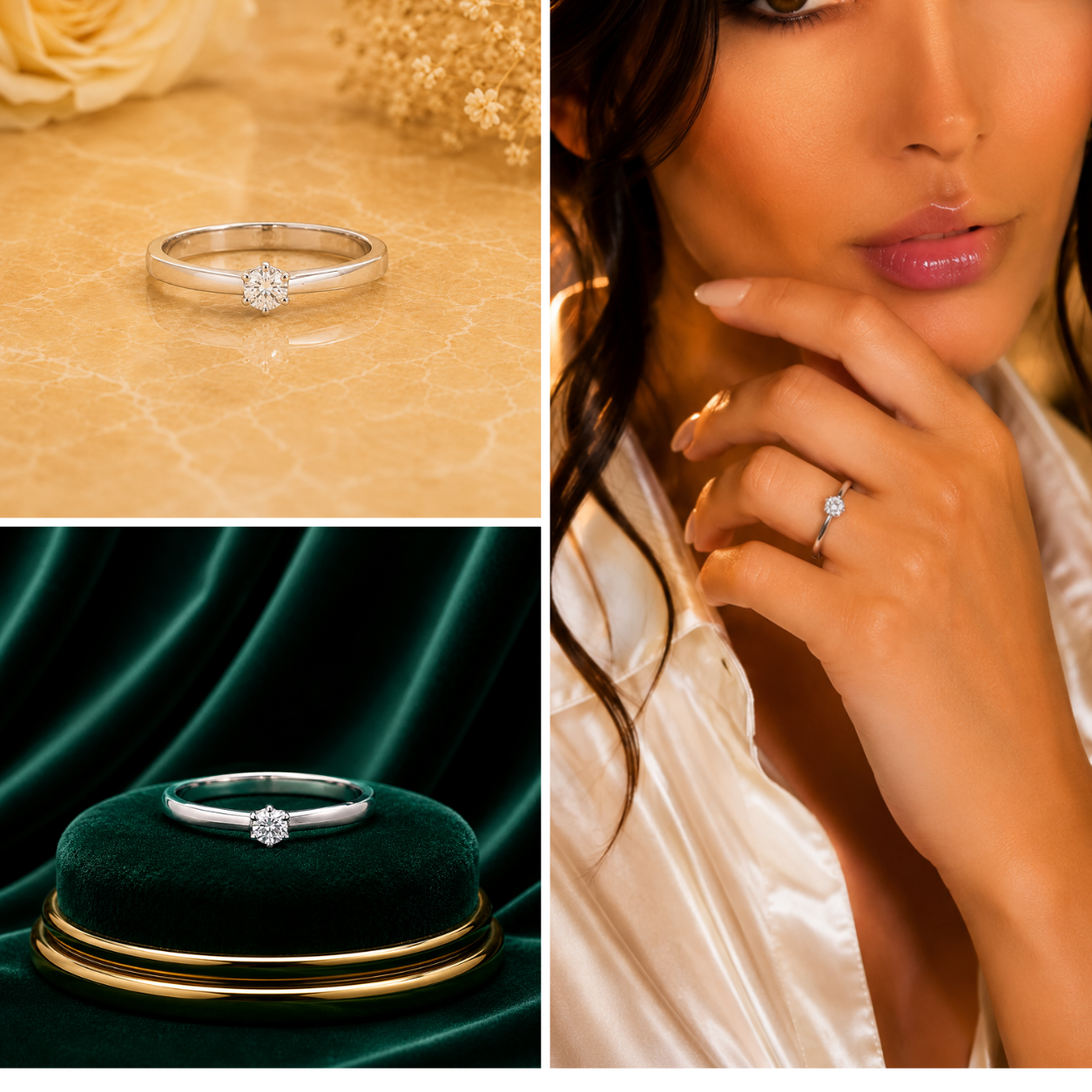 Minimal Solitaire Diamond Ring