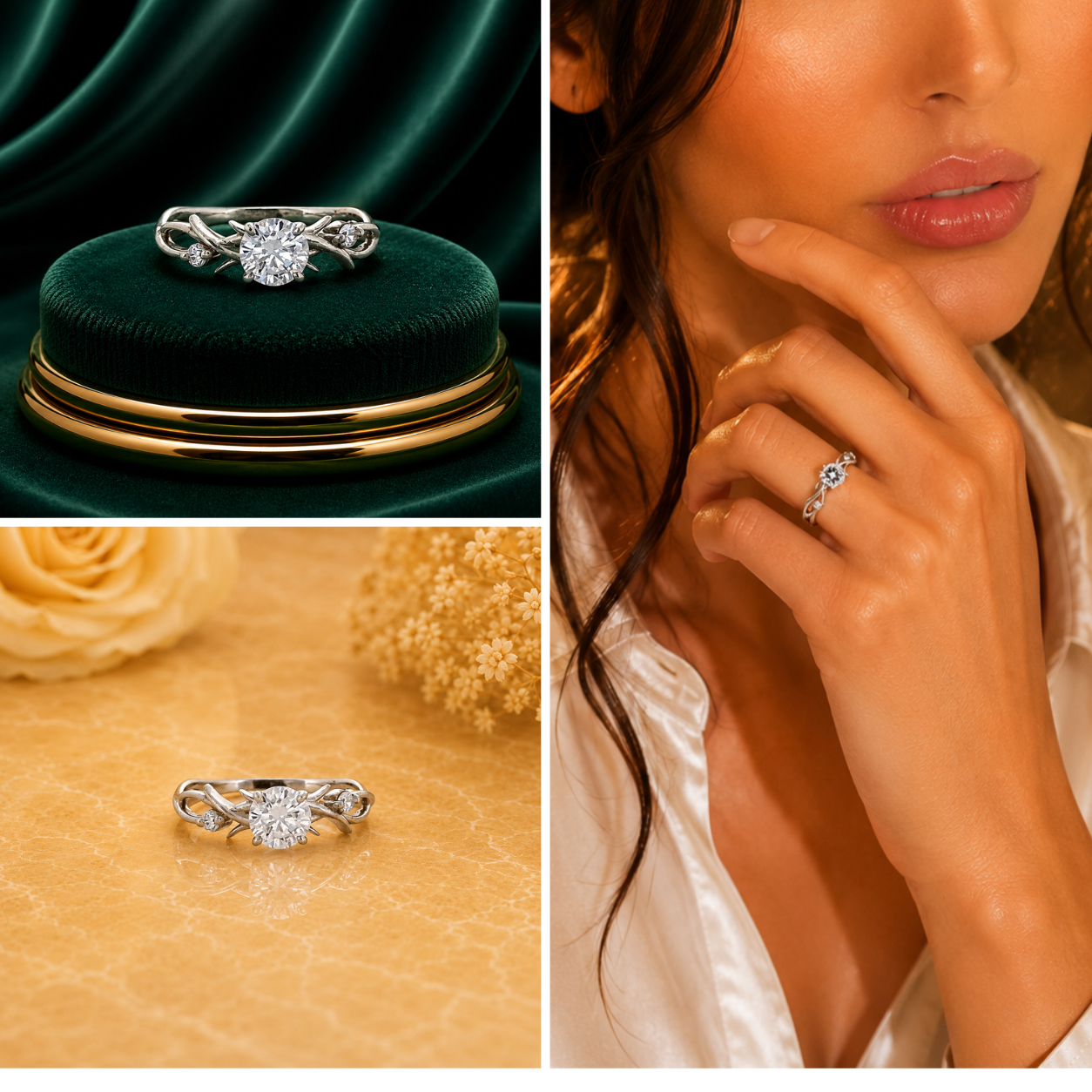 Infinity Vine Solitaire Diamond Ring