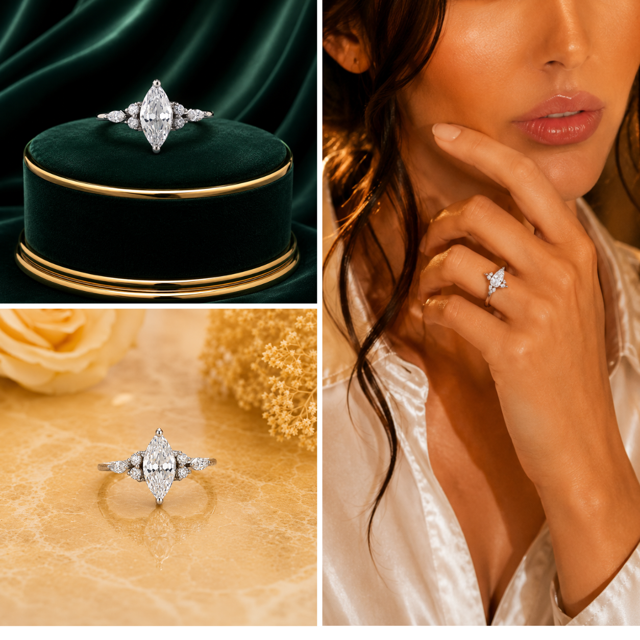 Marquise Solitaire Diamond Ring