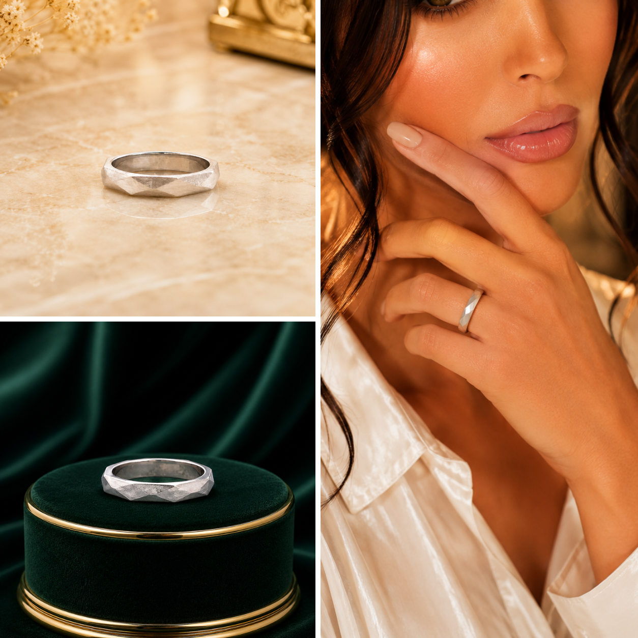 Faceted Minimalist Band Ring