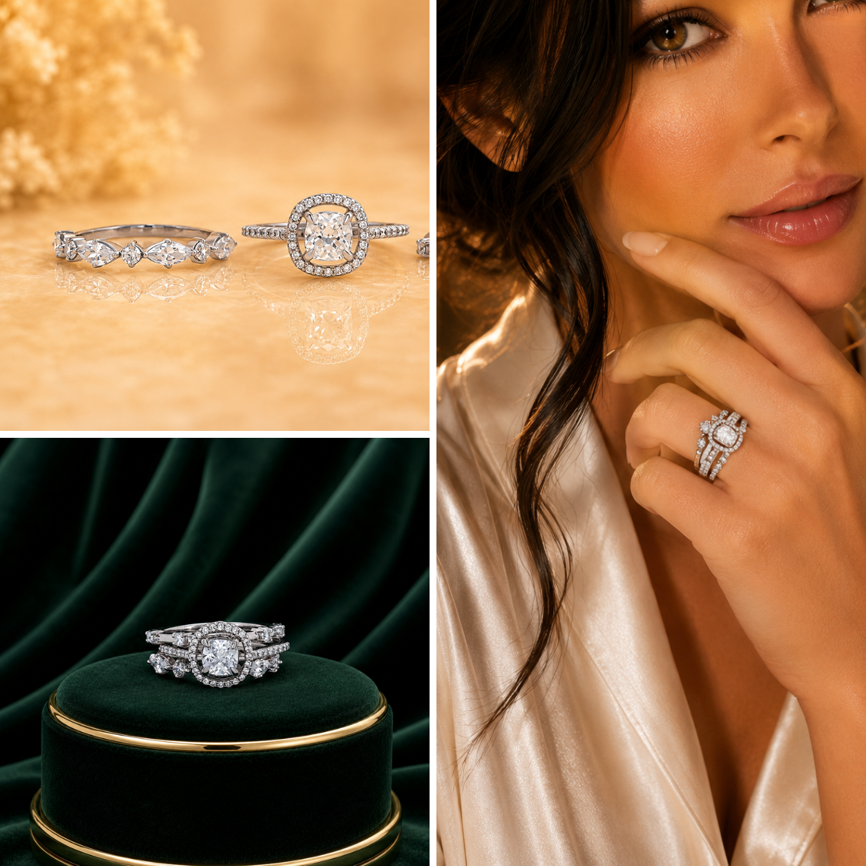 Vintage Halo Diamond Bridal Ring