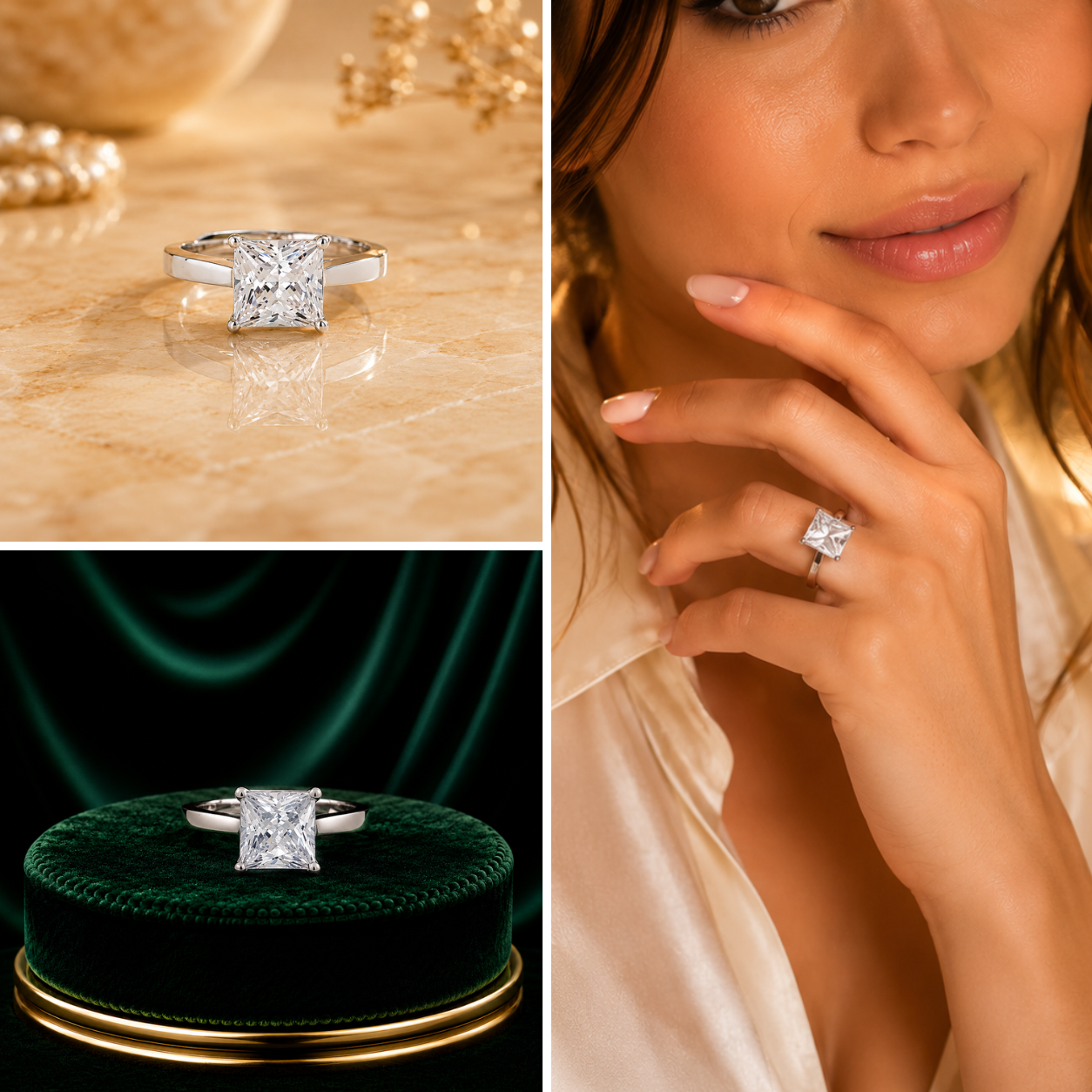 Classic Princess Cut Solitaire Ring