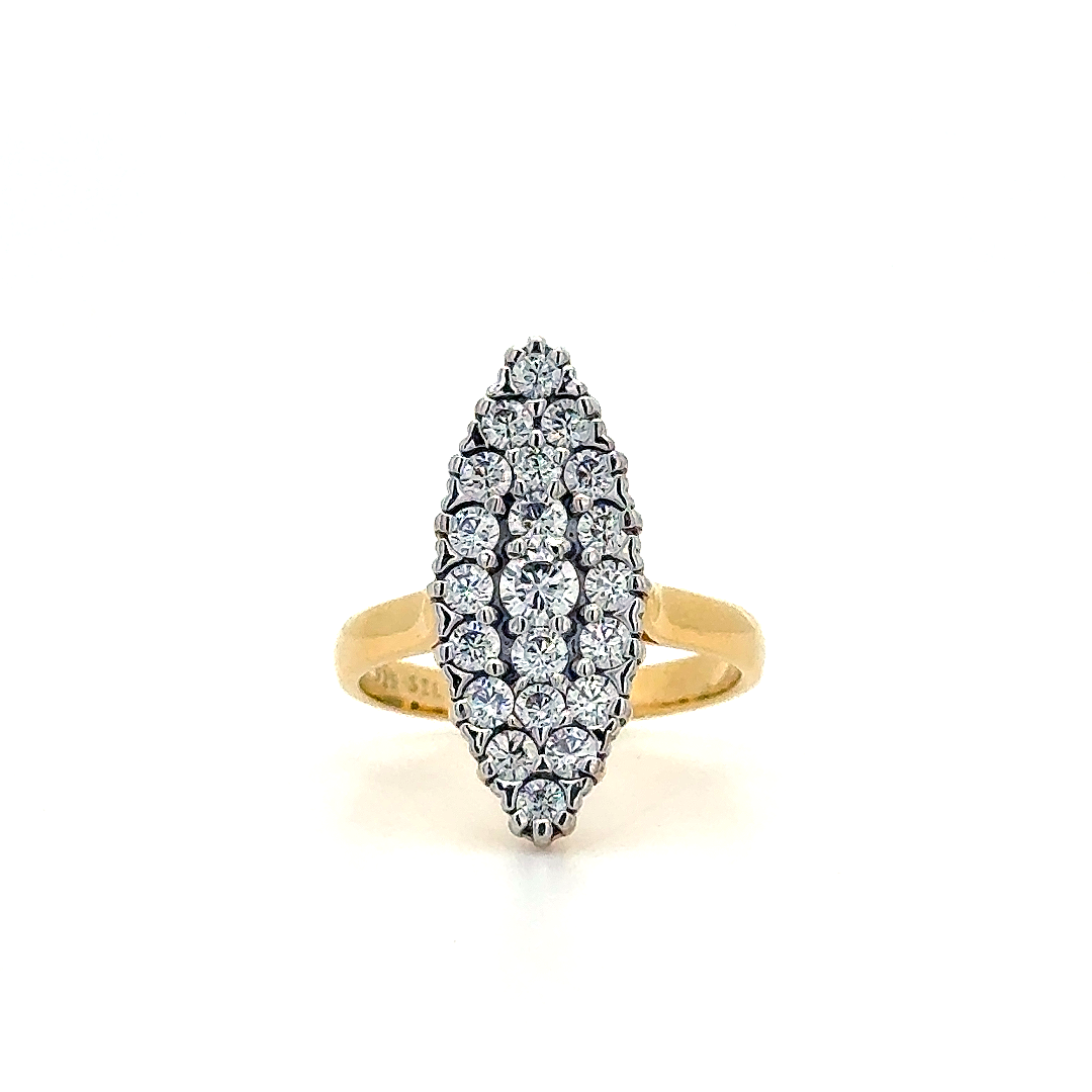 Vintage Marquise Diamond Cluster Ring