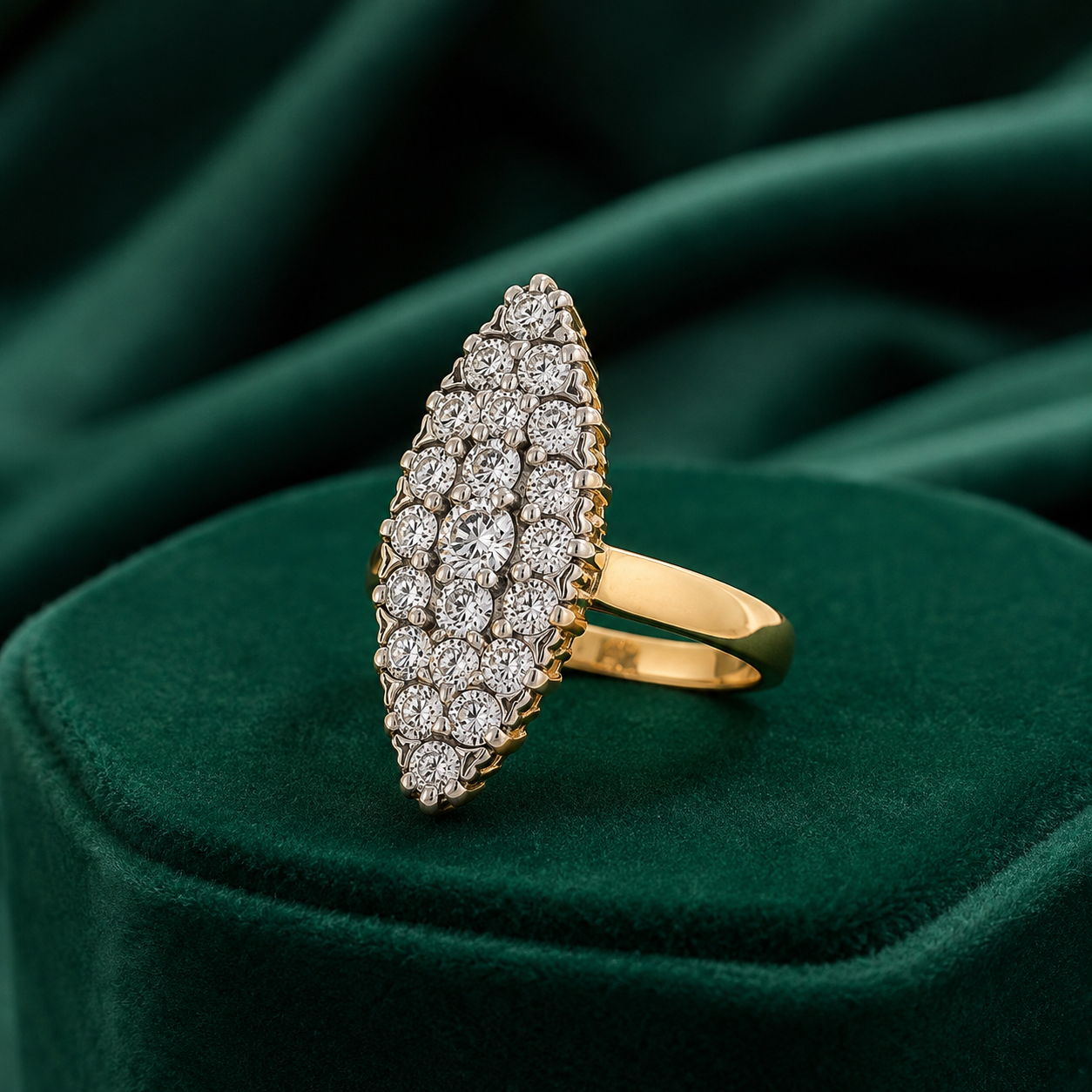 Vintage Marquise Diamond Cluster Ring