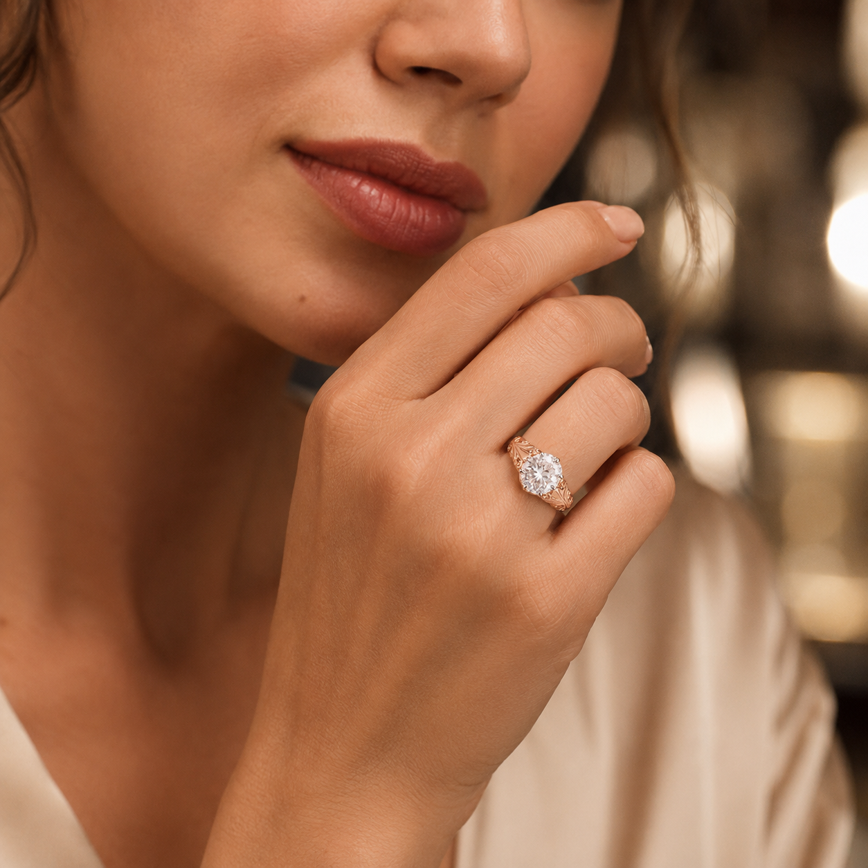 Vintage Oval Solitaire Ring
