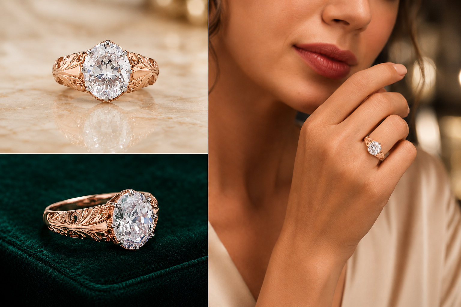 Vintage Oval Solitaire Ring