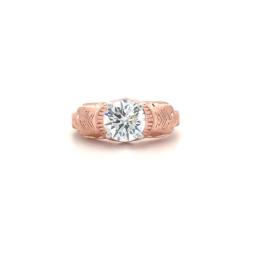 Vintage Rose Gold Solitaire Engagement Ring