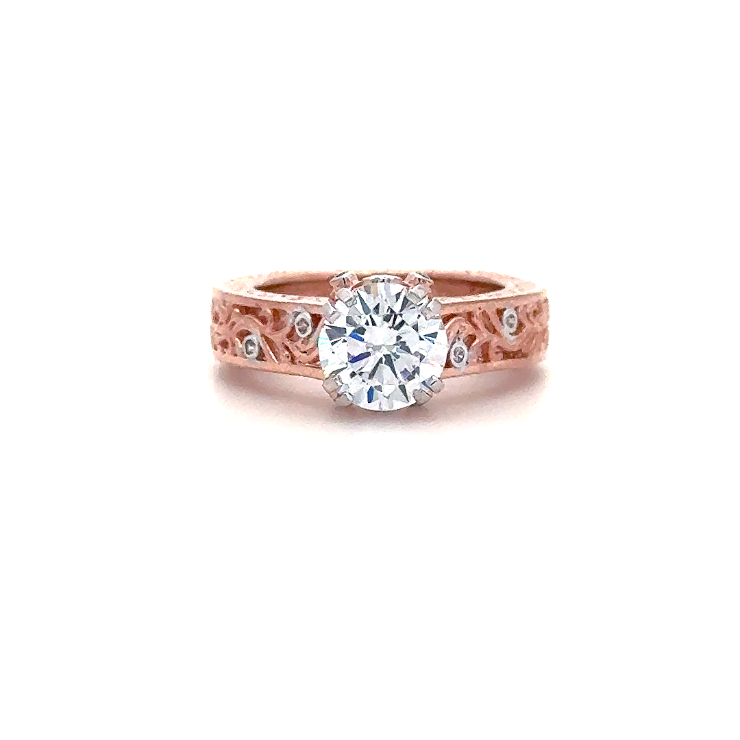 Vintage Rose Gold Solitaire Ring
