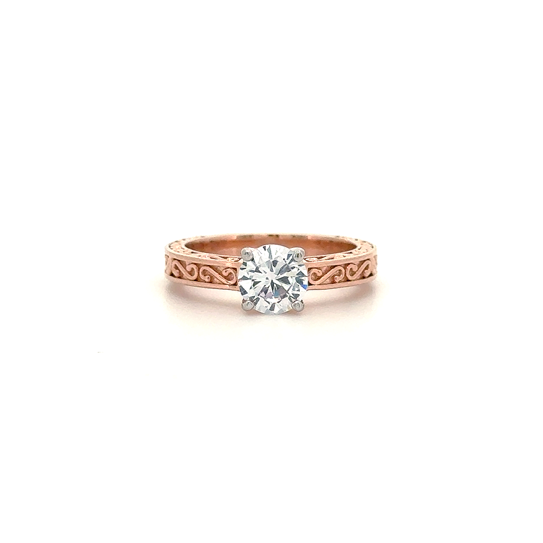 Vintage Rose Gold Solitaire Ring