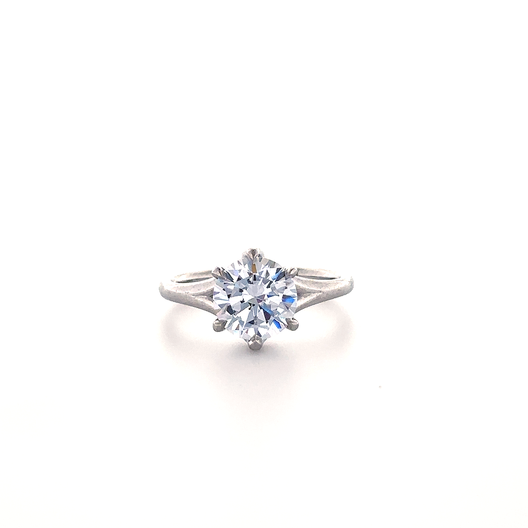 Elegant Silver Diamond Solitaire Ring