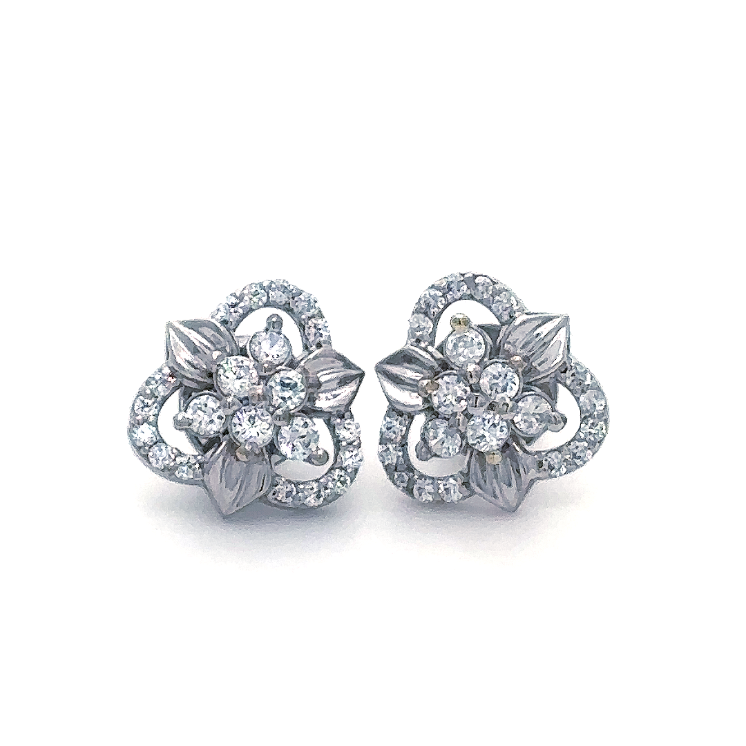 Floral Sparkle Stud Earrings