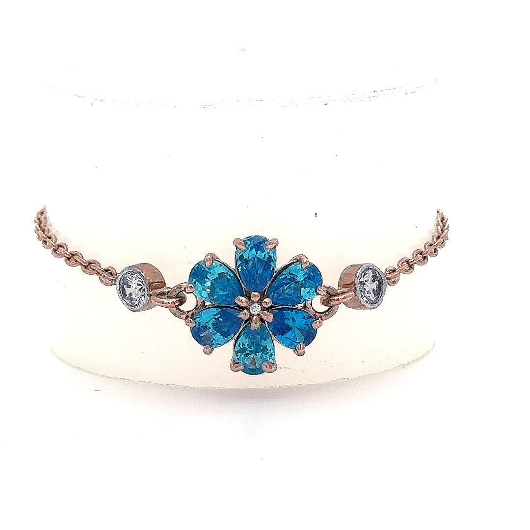 Blue Floral Stone Bracelet