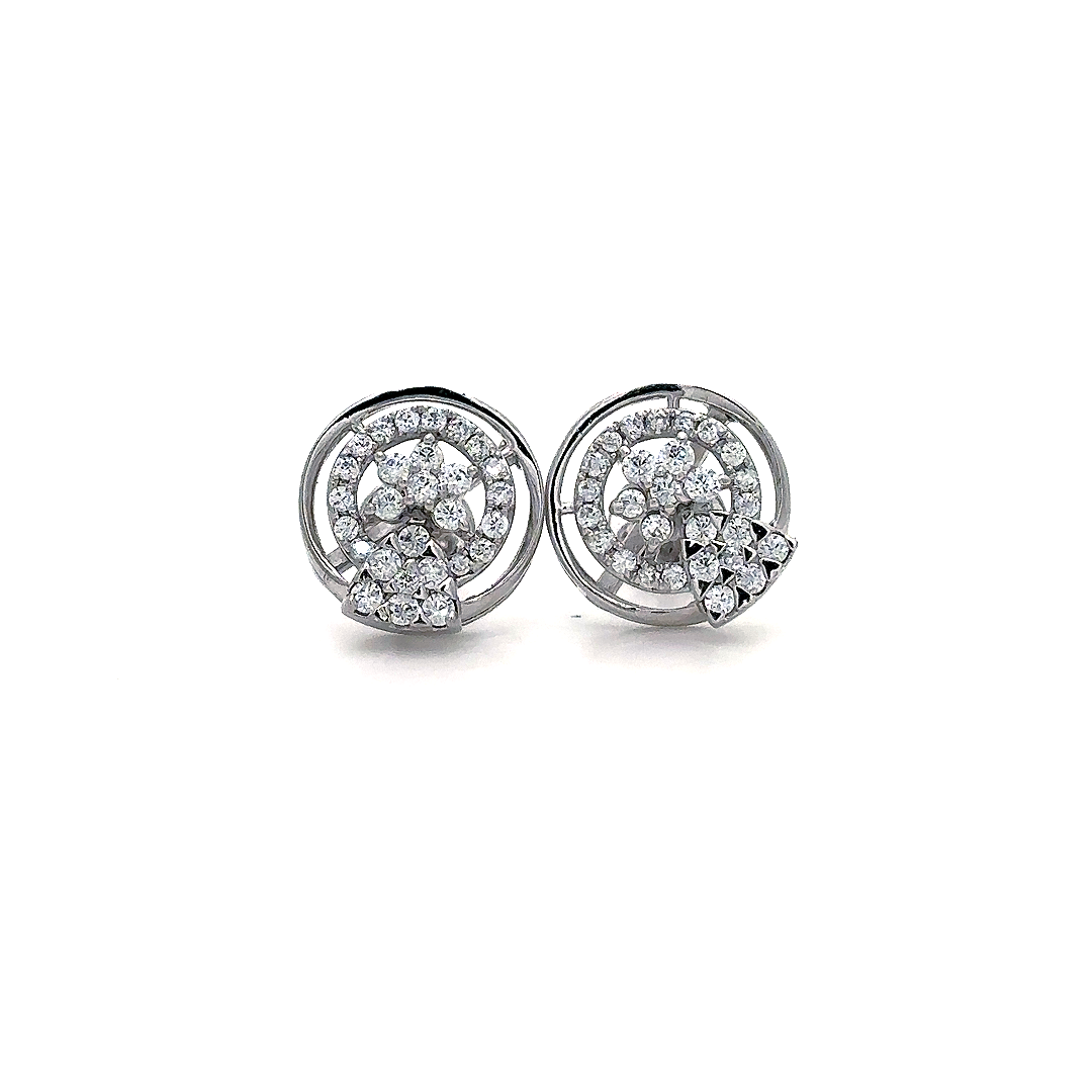 Celestial Swirl Diamond Stud Earrings