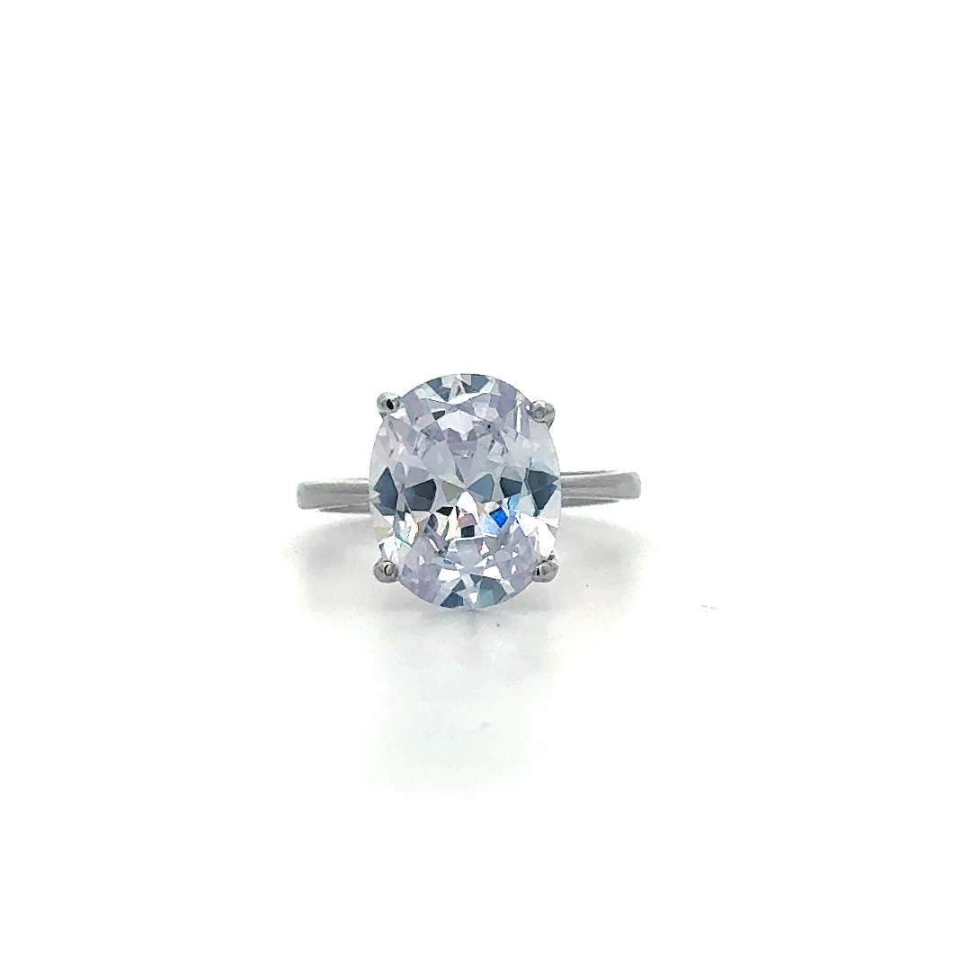 Oval Solitaire Diamond Ring