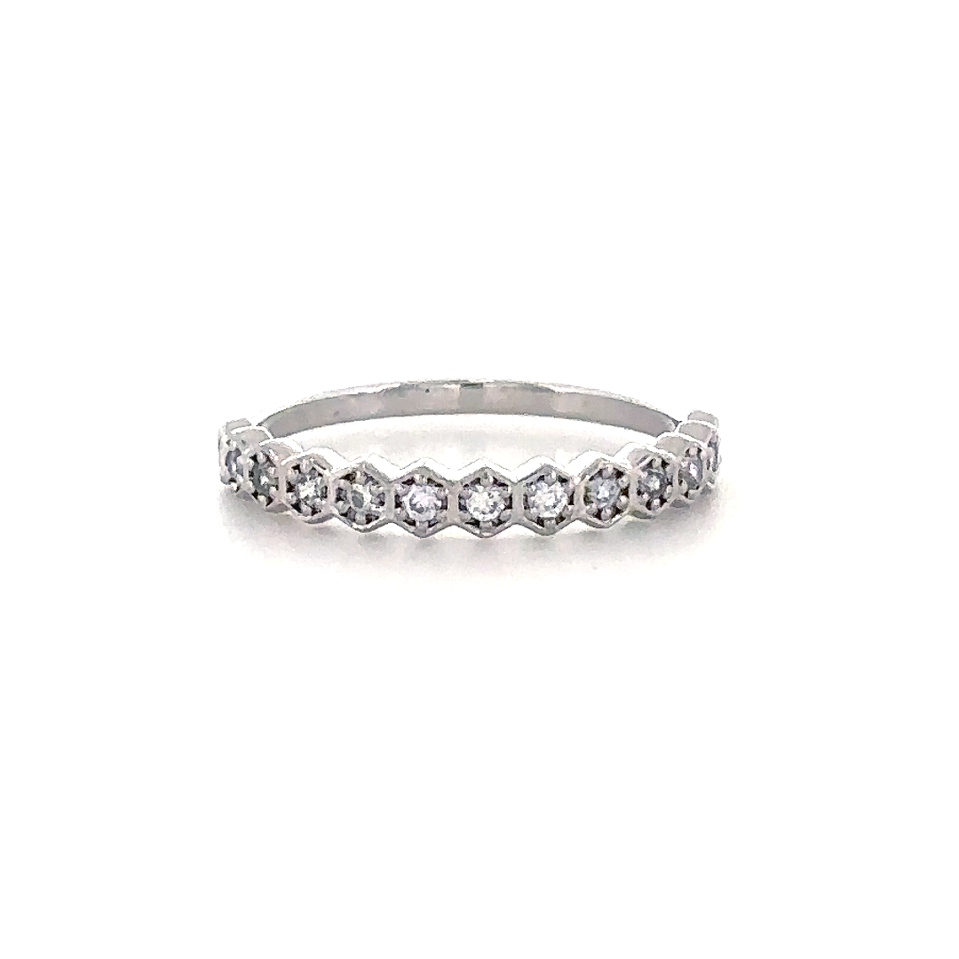 Hexagon Diamond Band Ring