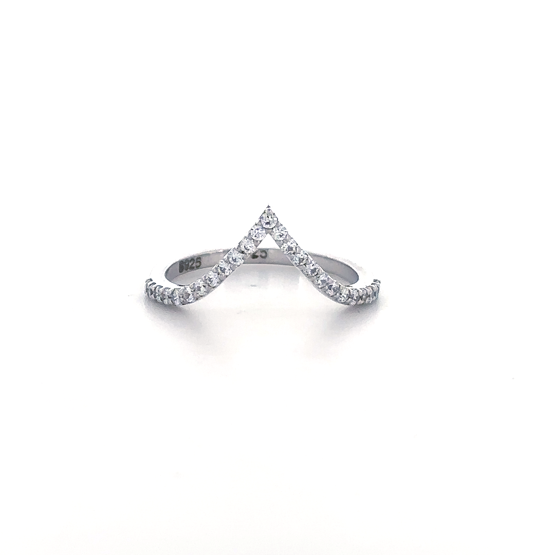 Chevron Wishbone Diamond Ring