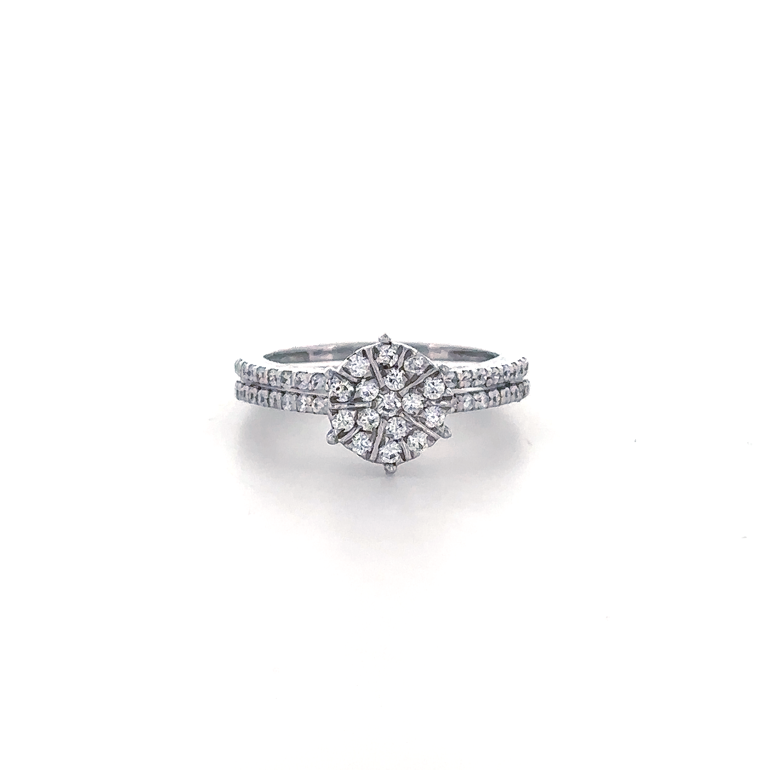 Floral Diamond Cluster Ring