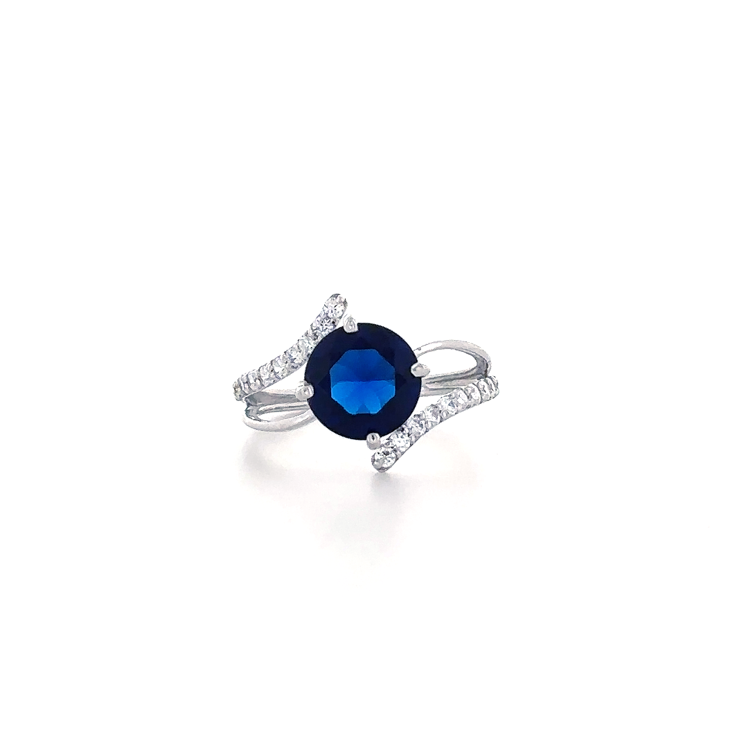 Royal Blue Sapphire Bypass Ring