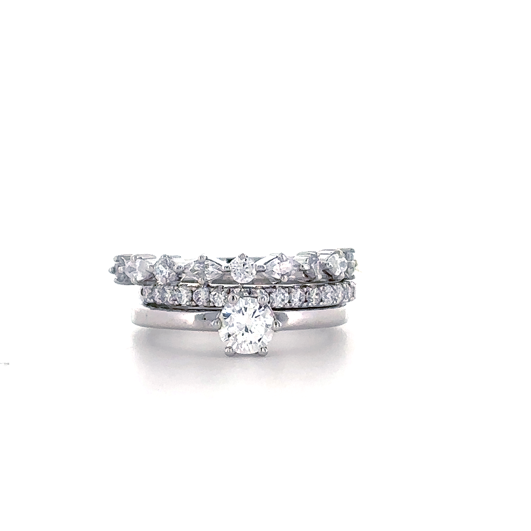 Triple Stack Diamond Bridal Ring