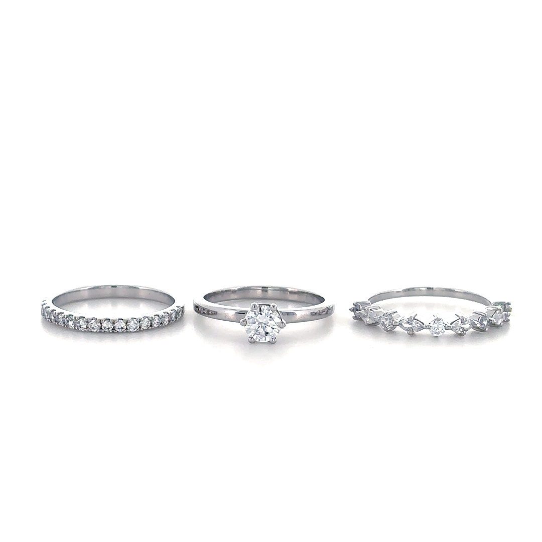 Triple Stack Diamond Bridal Ring